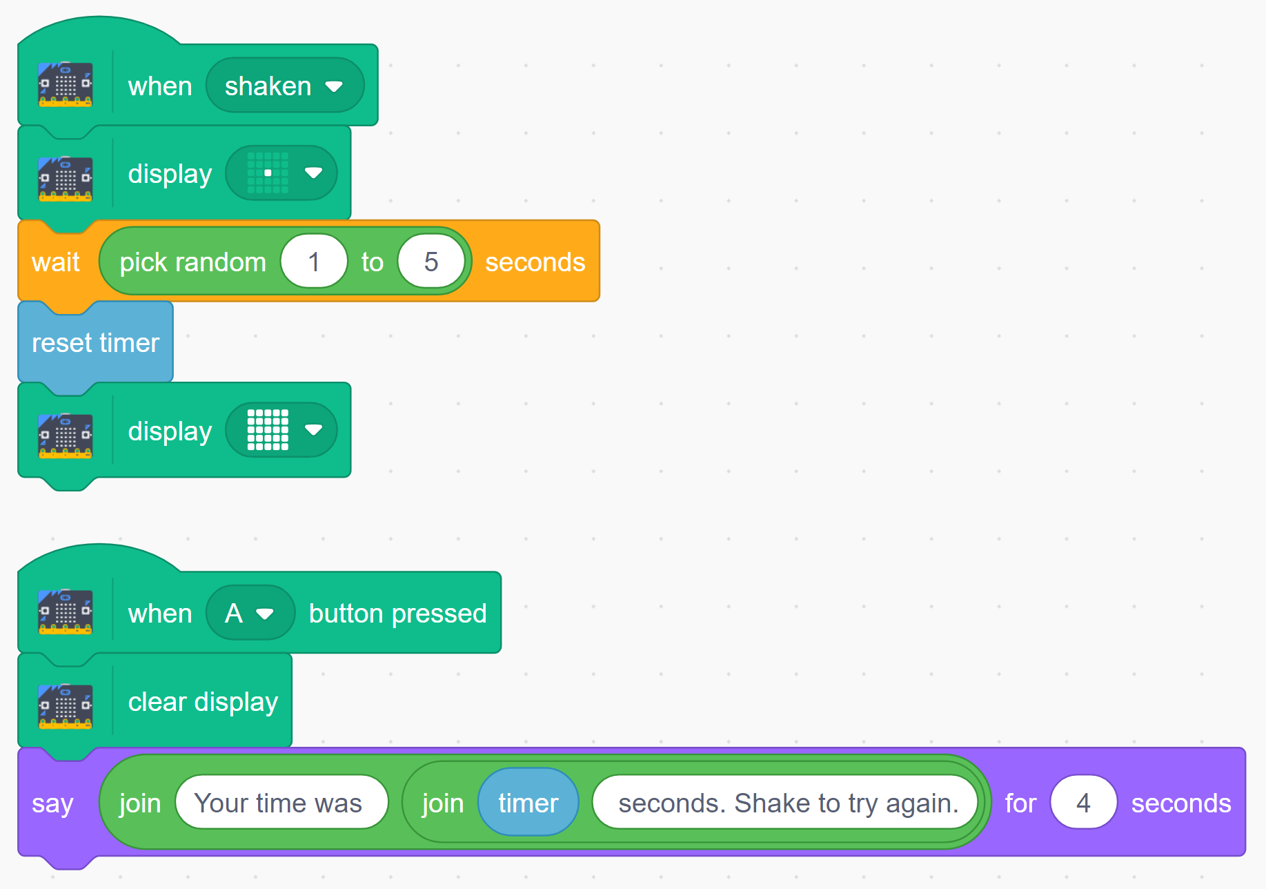 Reaction Timer Code