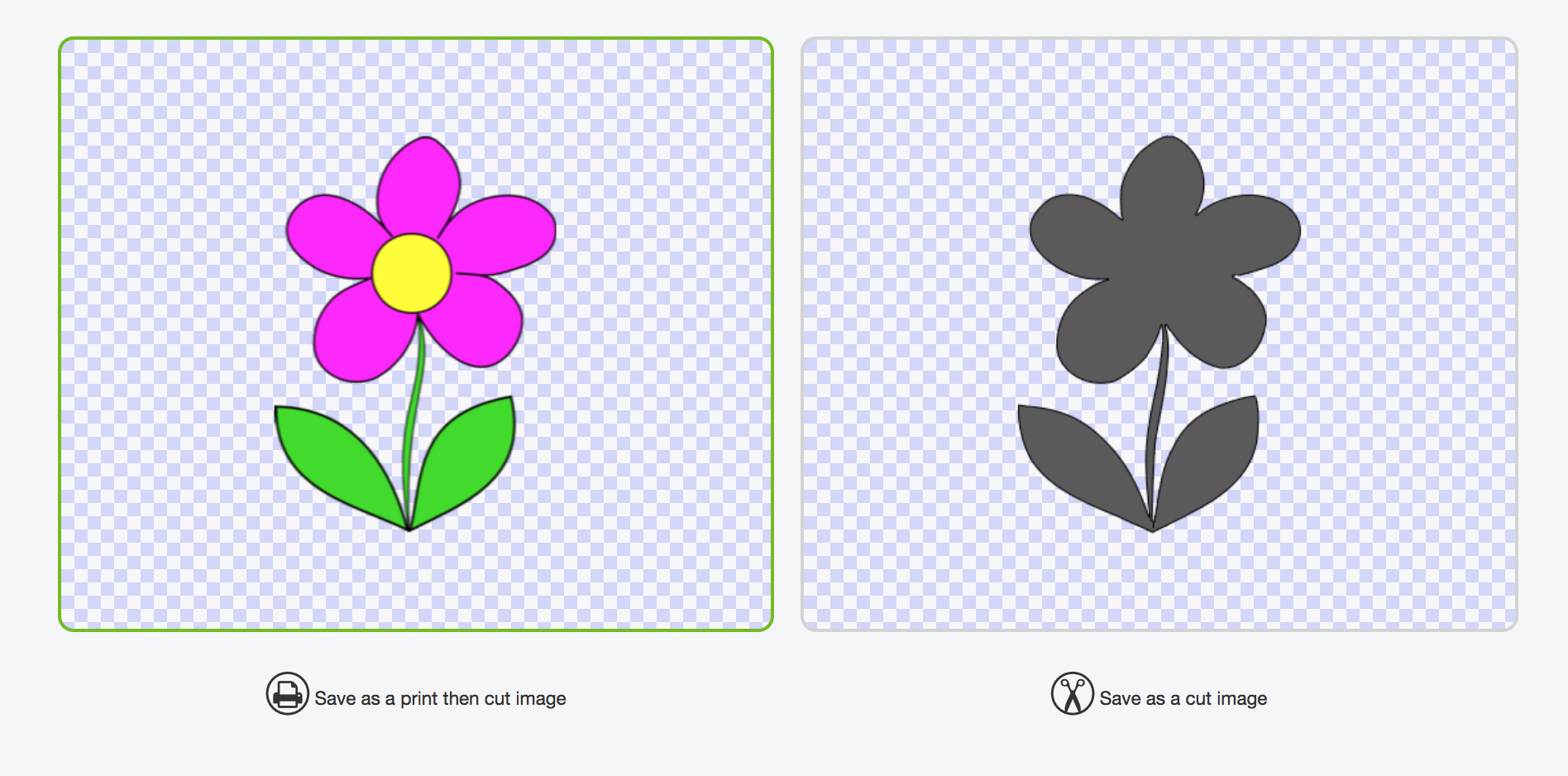 Showing flower image in Cricut Design Space