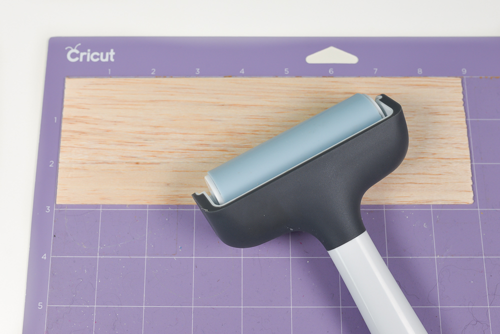 using Cricut brayer on balsa wood