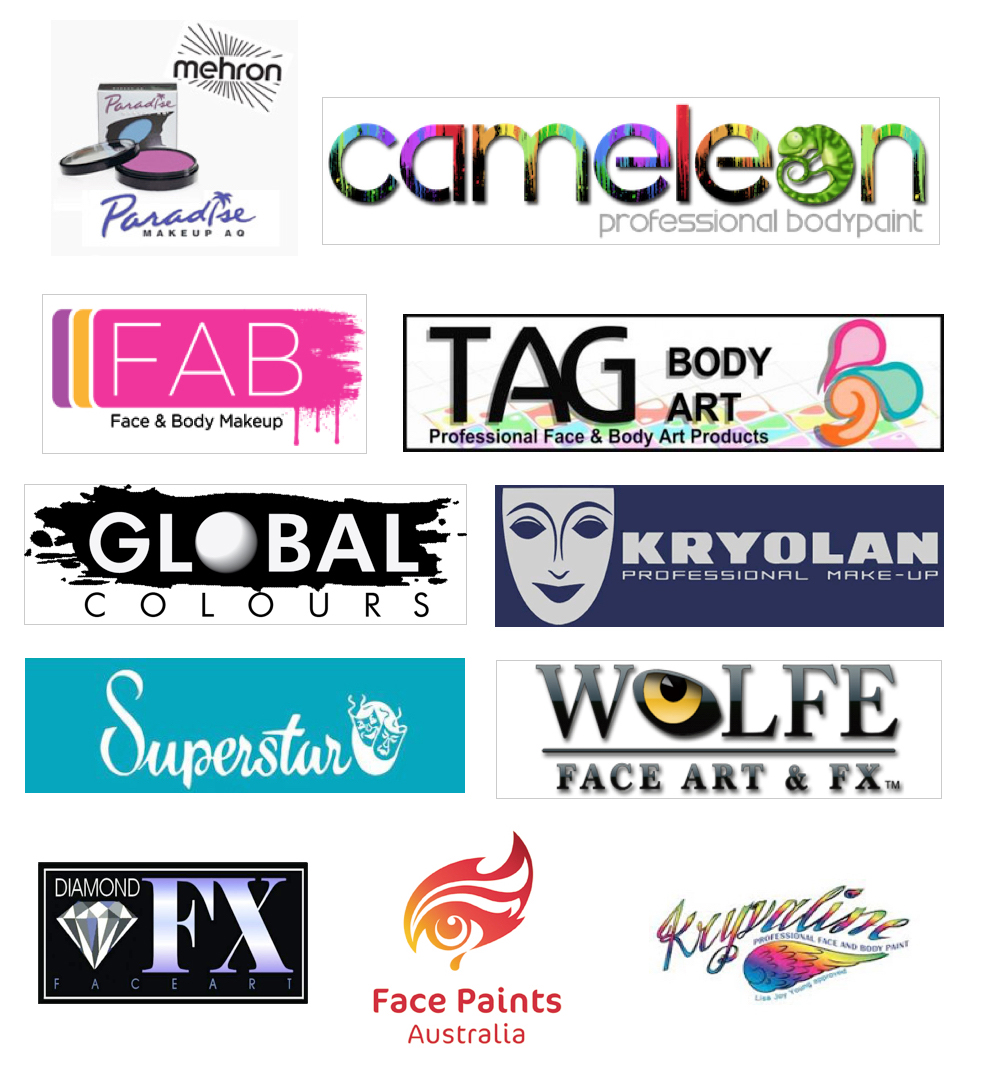 Logos of companies collage Face painting tutorials, Face painting