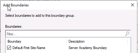 sccm boundary group site assignment