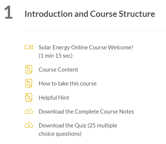 Introduction to Solar Energy Course
