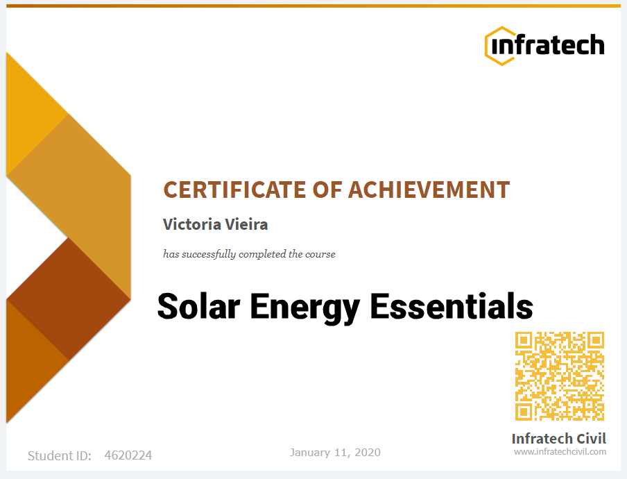 Solar Energy Course Certificate