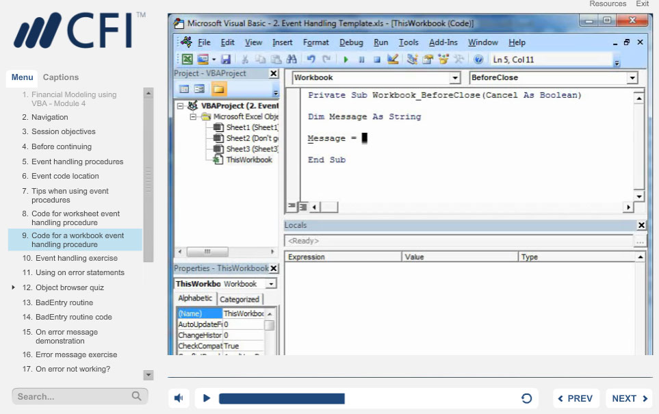 Excel VBA Course screenshot