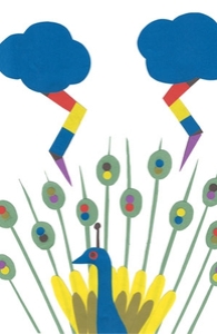 Peacocks Are Pigeons Zapped by Rainbows