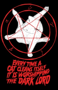 EVERY TIME A CAT CLEANS ITSELF IT IS WORSHIPPING THE DARK LORD , Typography + Threadless Collection