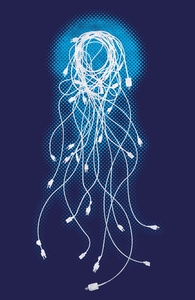 Electric Jellyfish: Select Threadless Guys Pima Tee