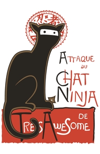 A French Ninja Cat!: Threadless Throw Pillow