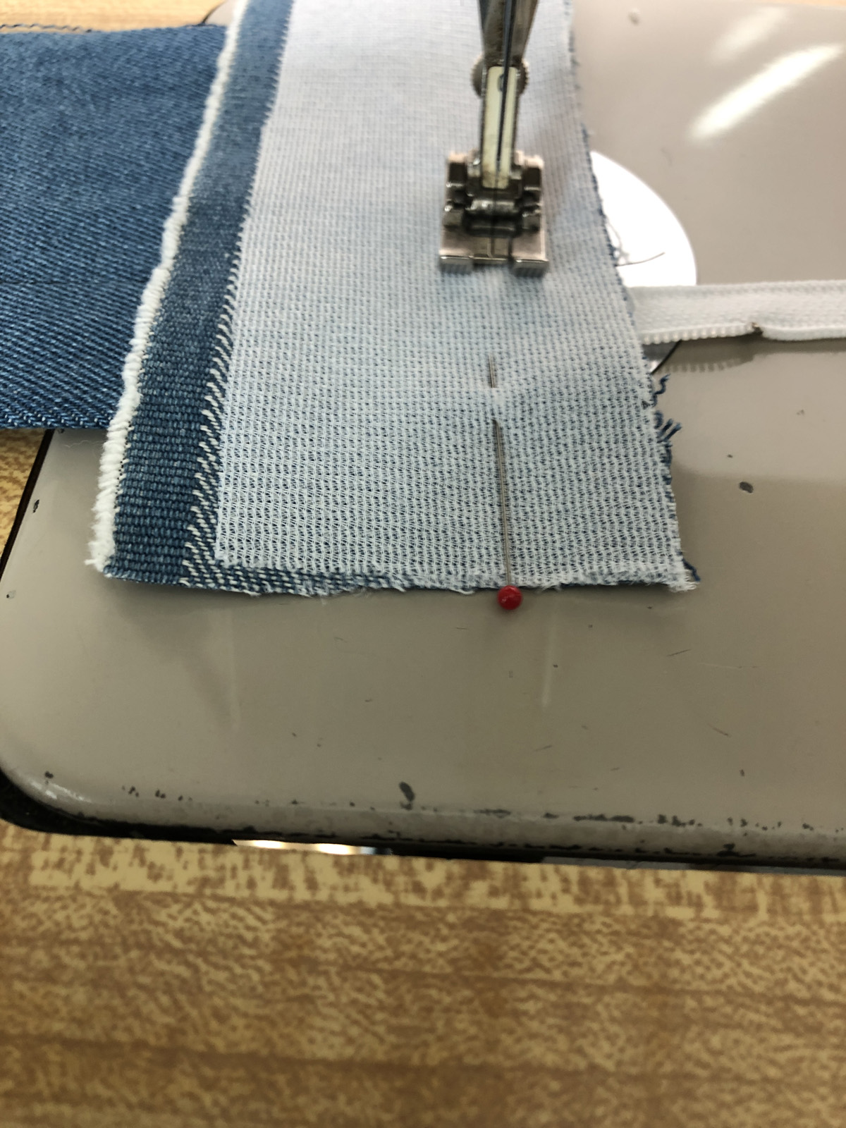 Machine-sew the waistband on the 3/4-inch mark