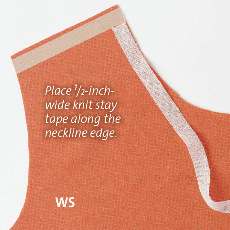 Use Stay Tape to Stabilize a Foldover Neckline Finish Threads