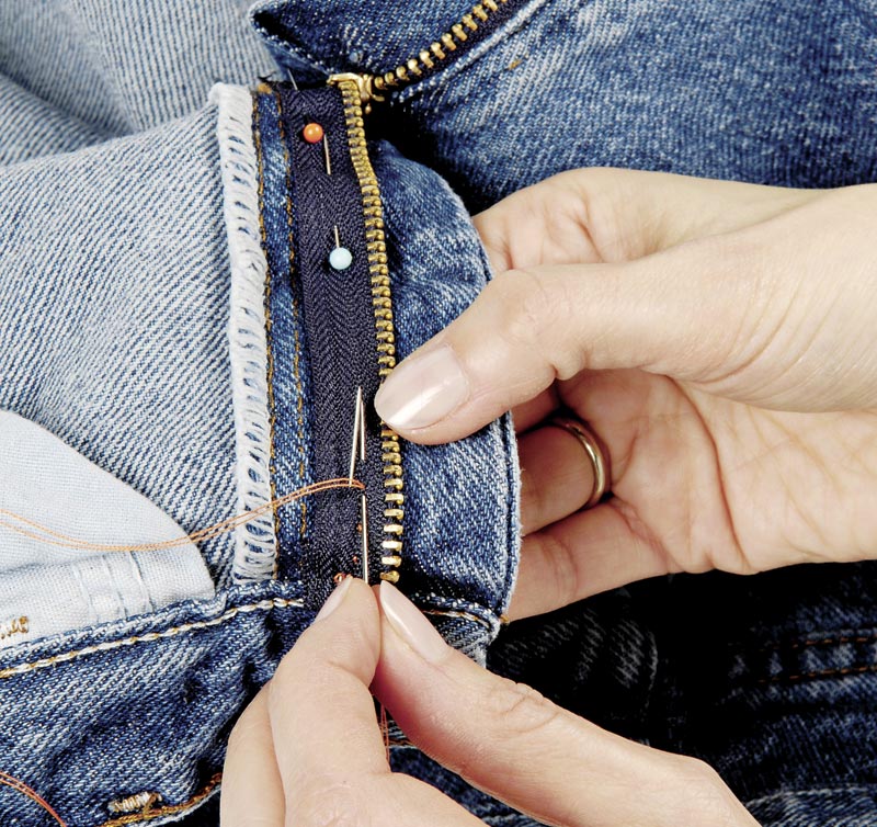 Backstitch the overlap side 