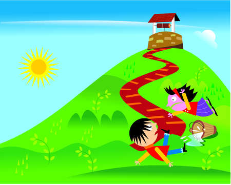 Stock Illustration Jack And Jill Falling Down The Hill