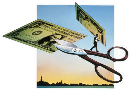 Scissors Cutting Dollar