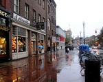 Rainy day Harvard Square.  