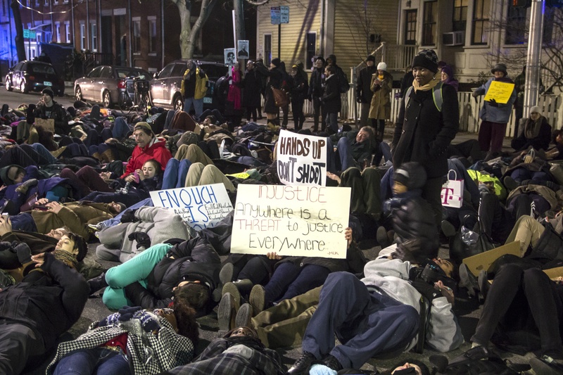 Protests staging die-ins in Central Square