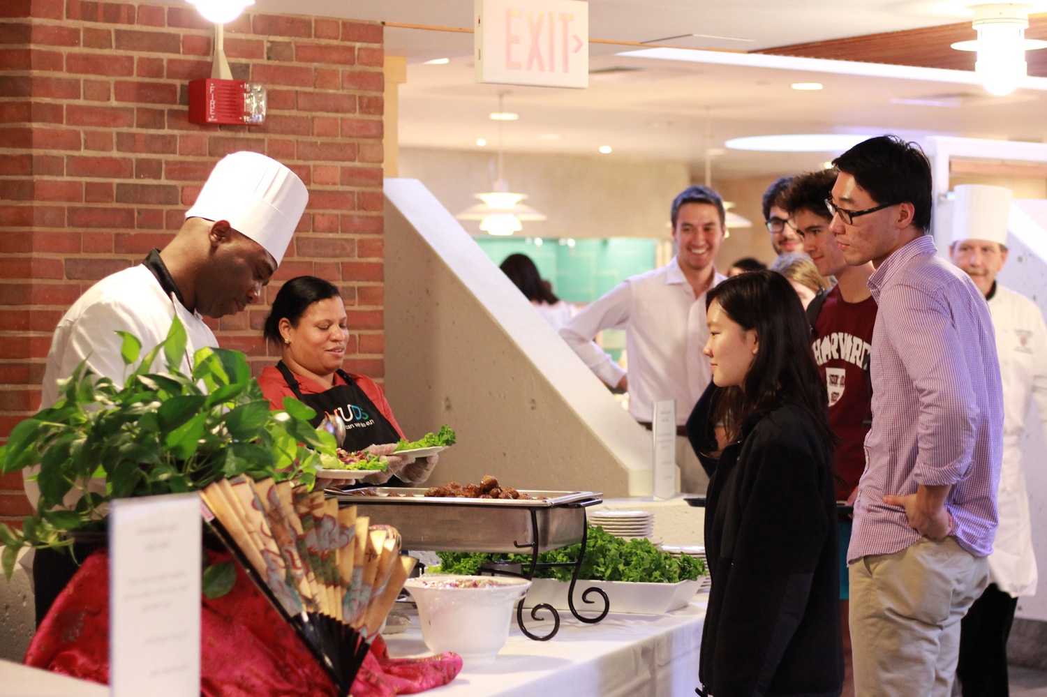 The HUDS chefs' meatball creations are connected with a print by Corita Kent titled "song about the greatness," a pop art piece based on a Del Monte tomato sauce slogan: “makes meatballs sing.” Kent's works, which frequently allude to pop culture advertising, will be featured at the upcoming student celebration, The Harvard Art Museums Go POP!, on October 29.
