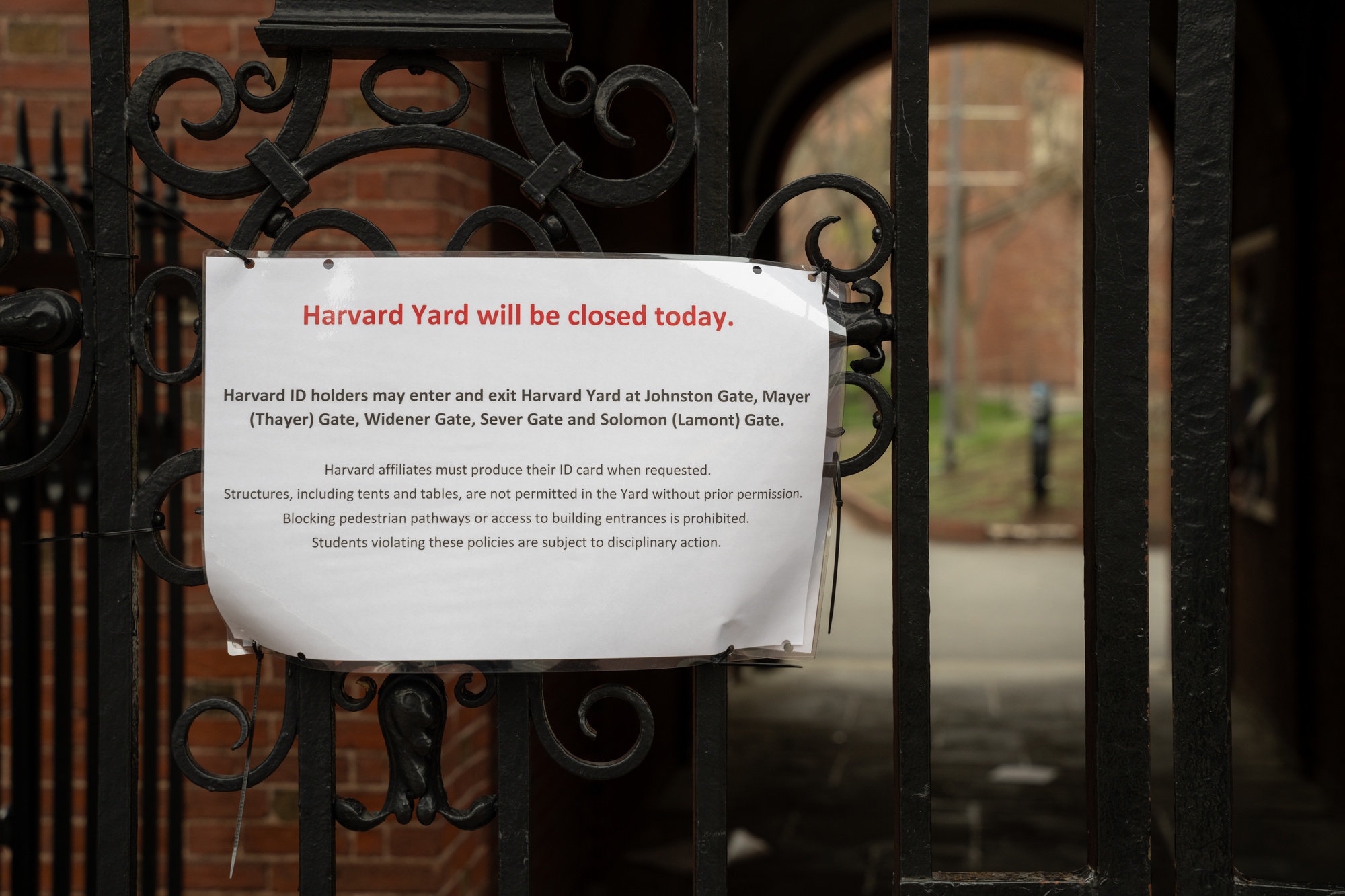 Harvard Yard Closed Until Friday in Anticipation of Pro-Palestine Protests | News - Vimarsana News