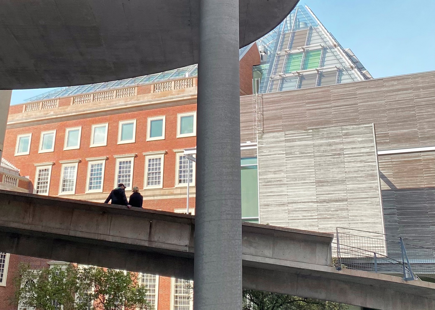 The Carpenter Center for the Visual Arts in front of the Harvard Art Museums.