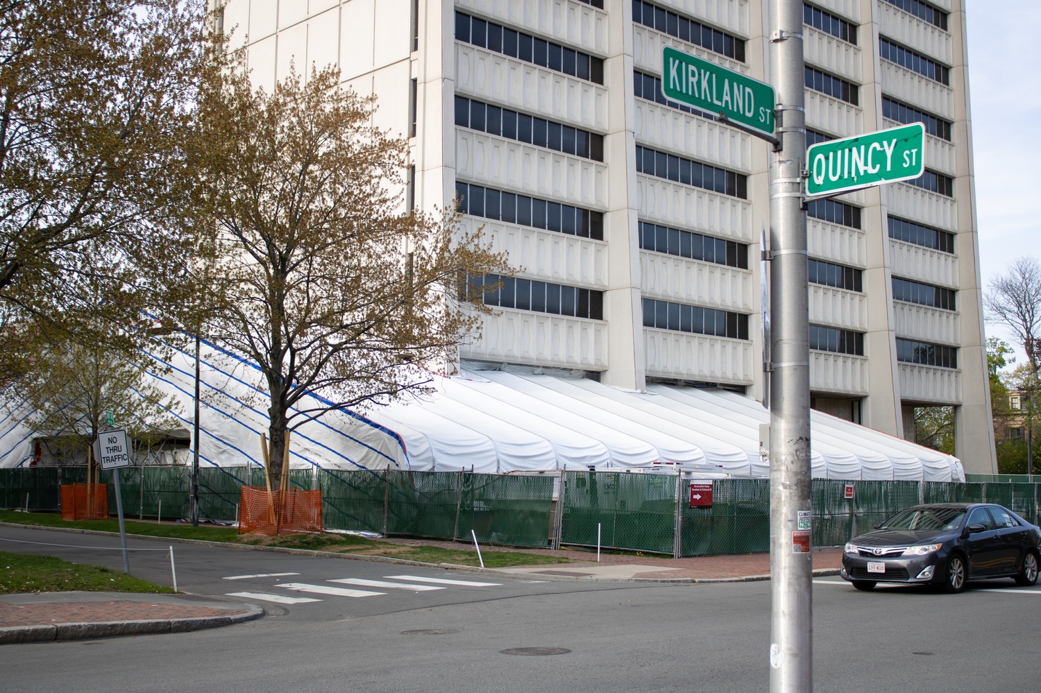 William James Hall houses Harvard's Social Studies department. The building's plaza is under construction.