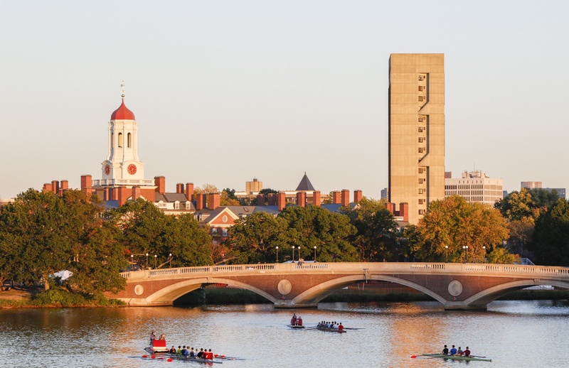 Dunster and Mather Over Charles River at Sunset Dunster and Mather Over Charles River at Sunset