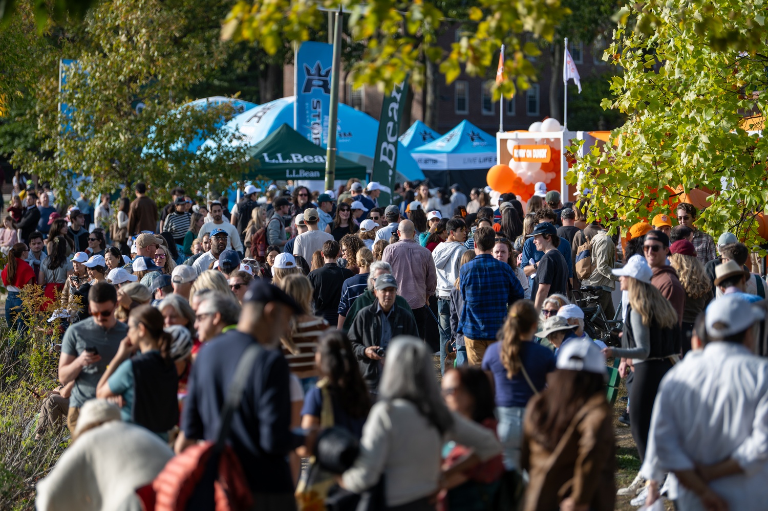 Crowds gather in Cambridge during the 2025 Head of the Charles Regatta.