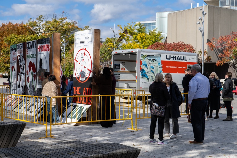 Harvard Undergraduate Palestine Solidarity Committee take down their Wall of Resistance