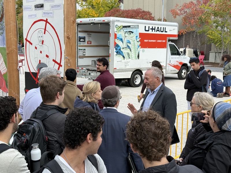Former Harvard President Lawrence H. Summers at the Wall of Resistance