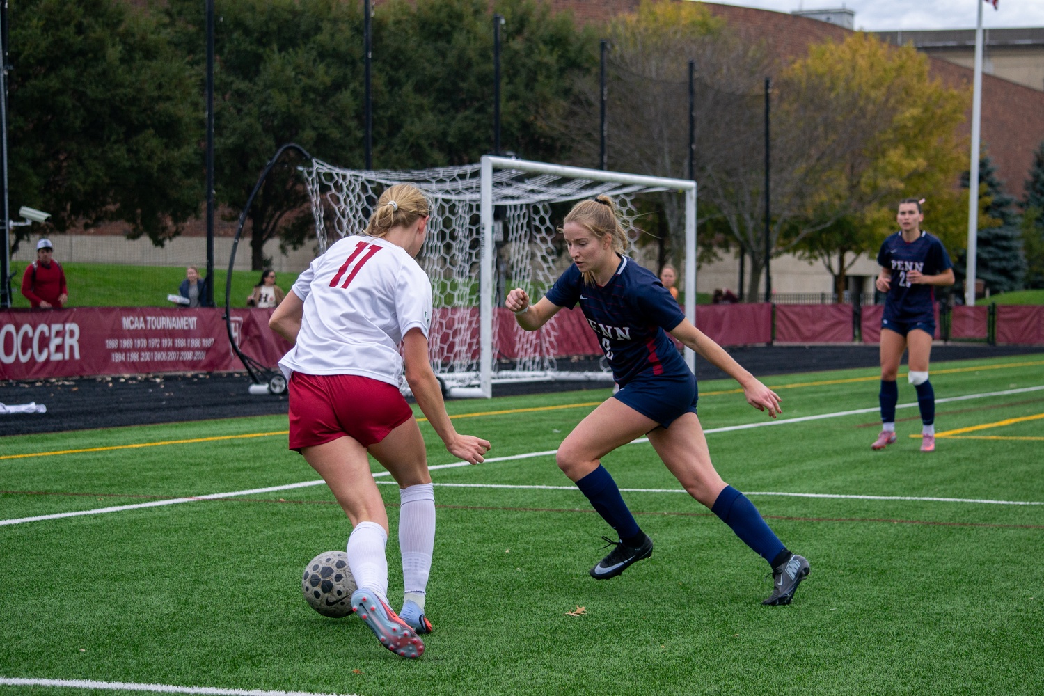 The Harvard women's soccer team fell to Penn in a tight matchup. 