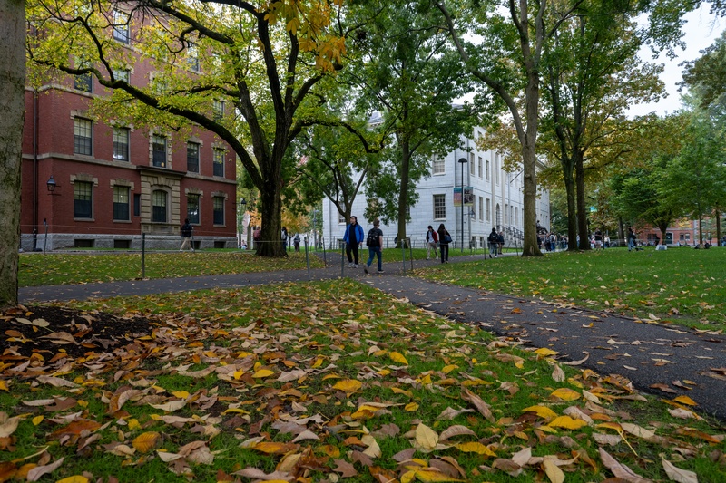 Students in Harvard Yard
