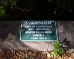 Alewife Brook Sewage Sign