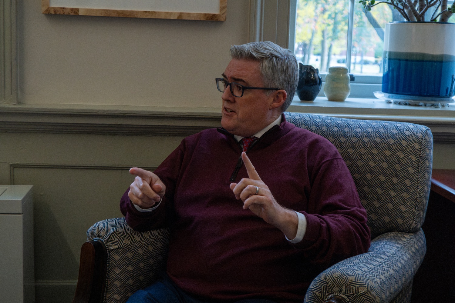 Dean of Students Thomas G. Dunne speaks to The Crimson on Tuesday afternoon.