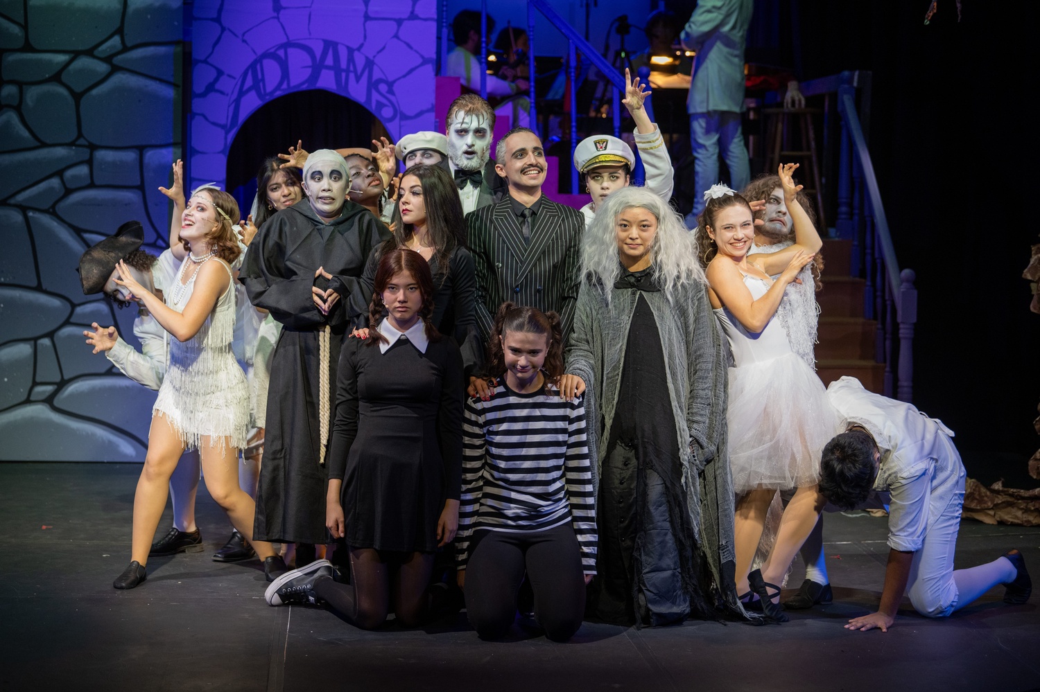 The cast of "The Addams Family" in performance.