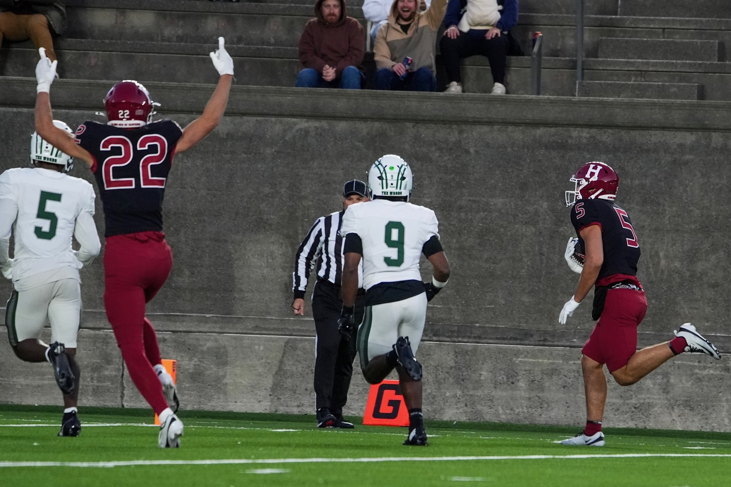 Junior Seamus Gilmartin runs into the end zone off of a 34-yard pass.