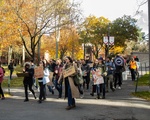 Harvard Academic Workers March through Harvard Yard
