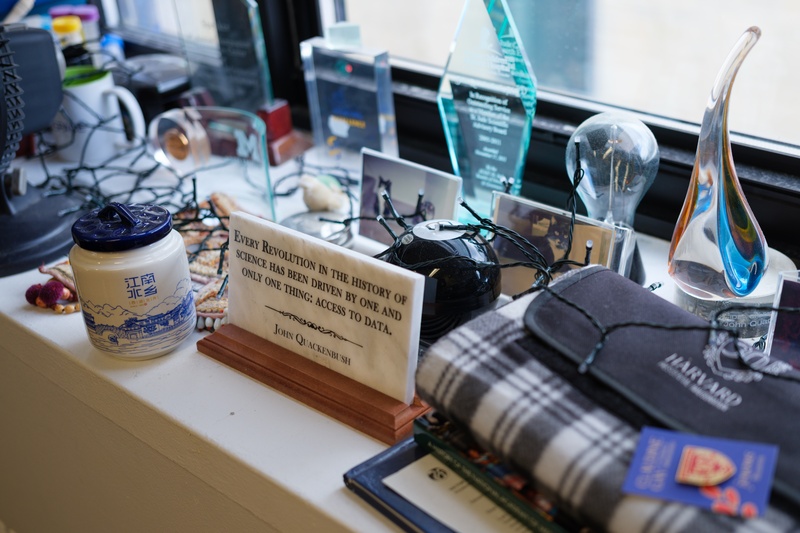 Awards and Memorabilia in Dr. John Quackenbush's Office