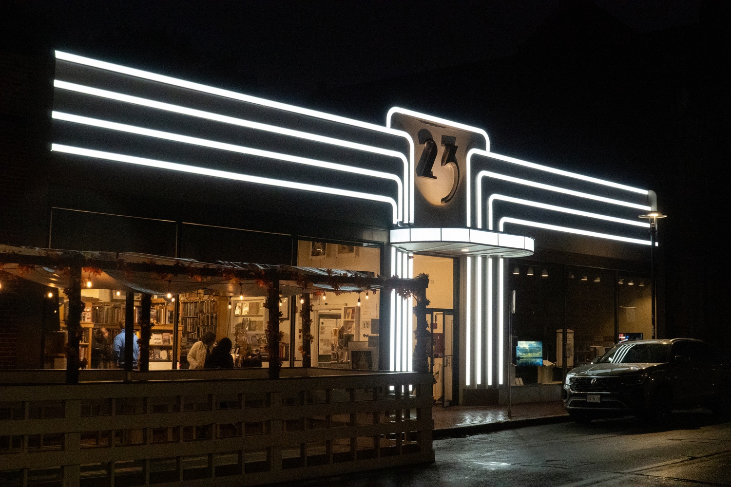 Historic lighting was restored to the exterior of 23 Church St. in November 2025.