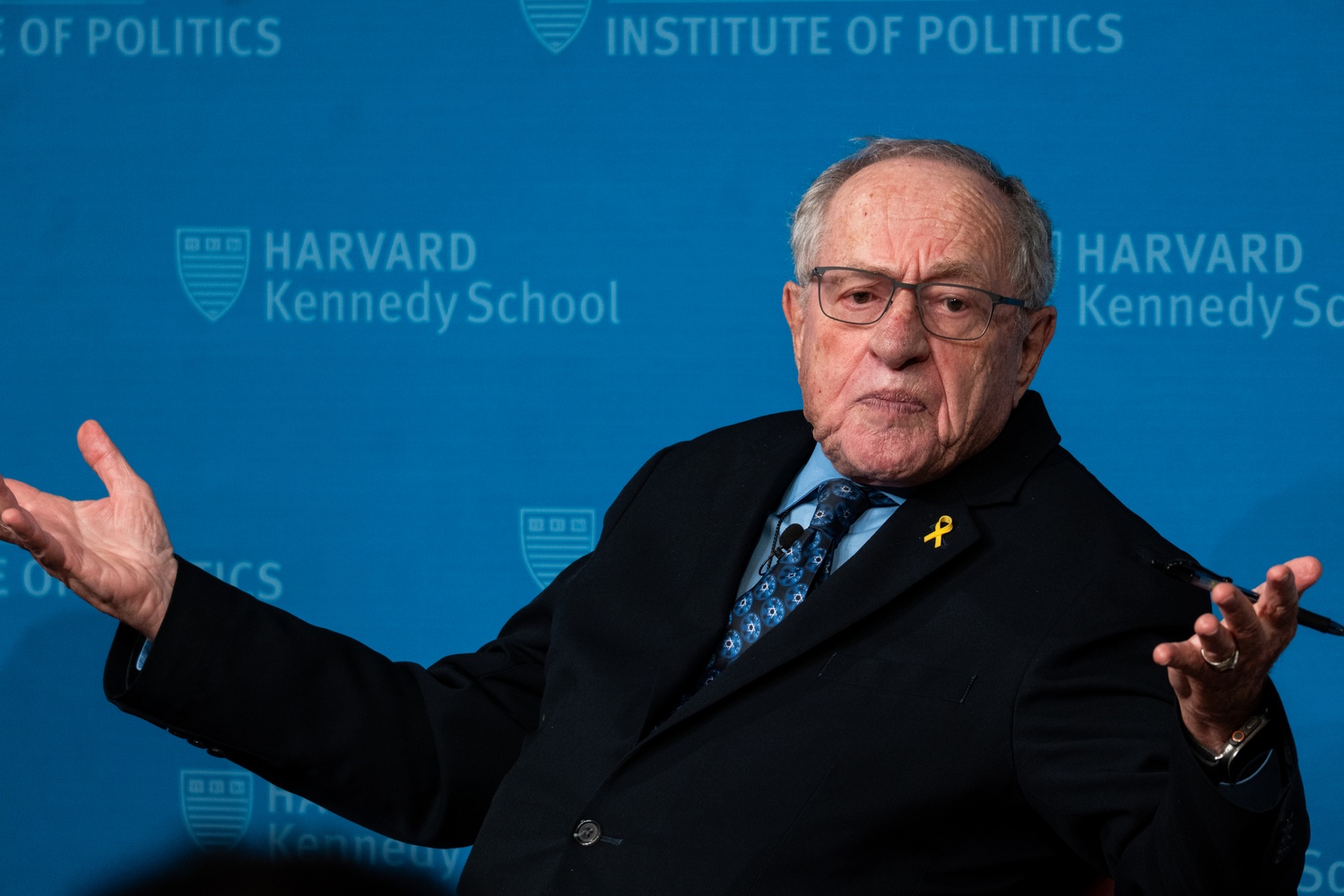 Former Harvard Law School professor Alan M. Dershowitz speaks at an Institute of Politics forum in September.