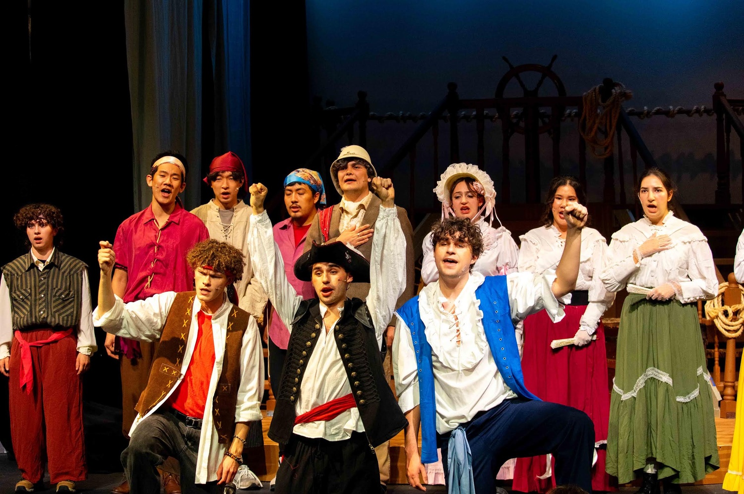 The cast of "Pirates of Penzance" in rehearsal.