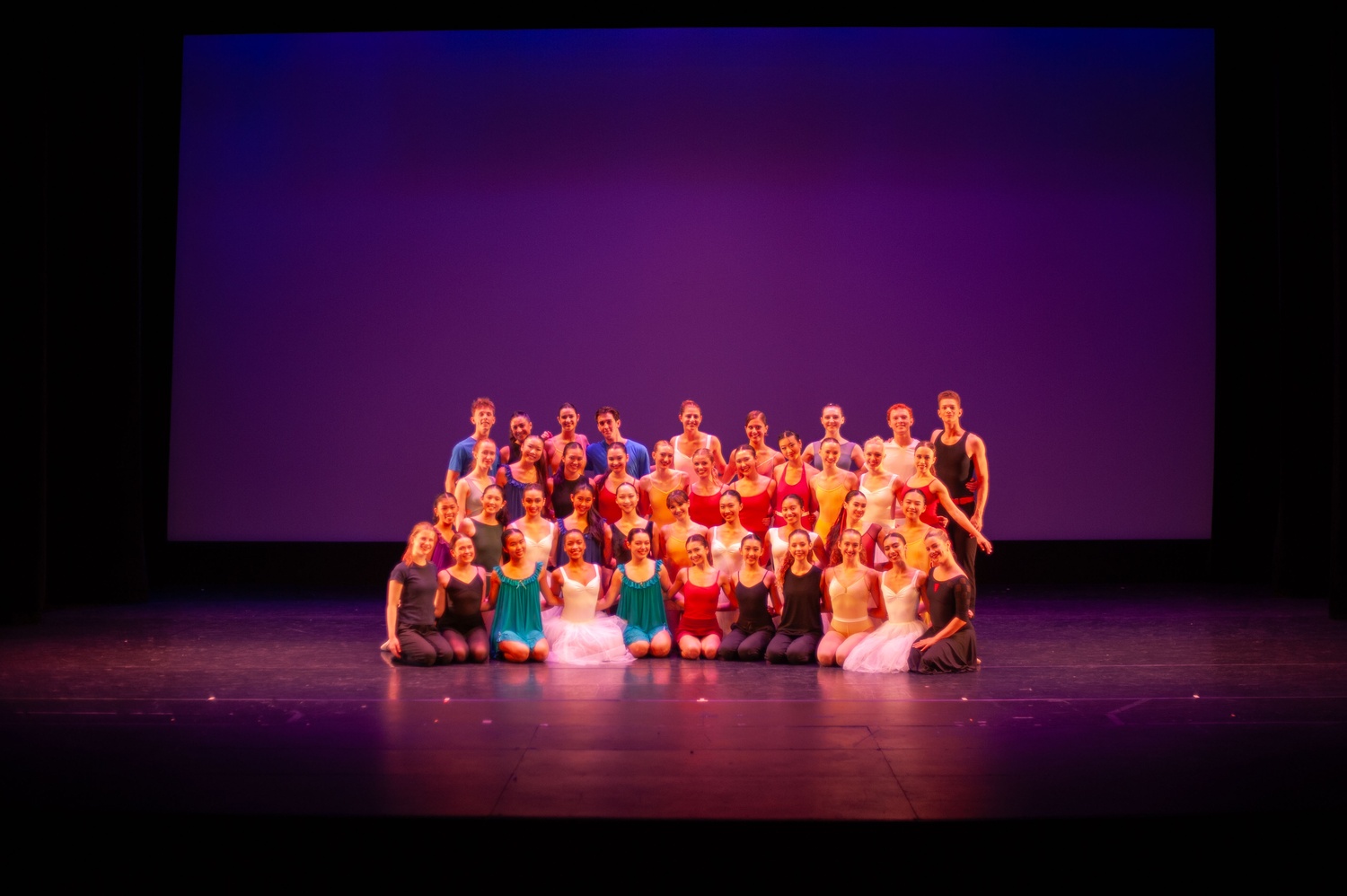 The dancers of Harvard Ballet Company at a dress rehearsal for their fall show "Nocturne."