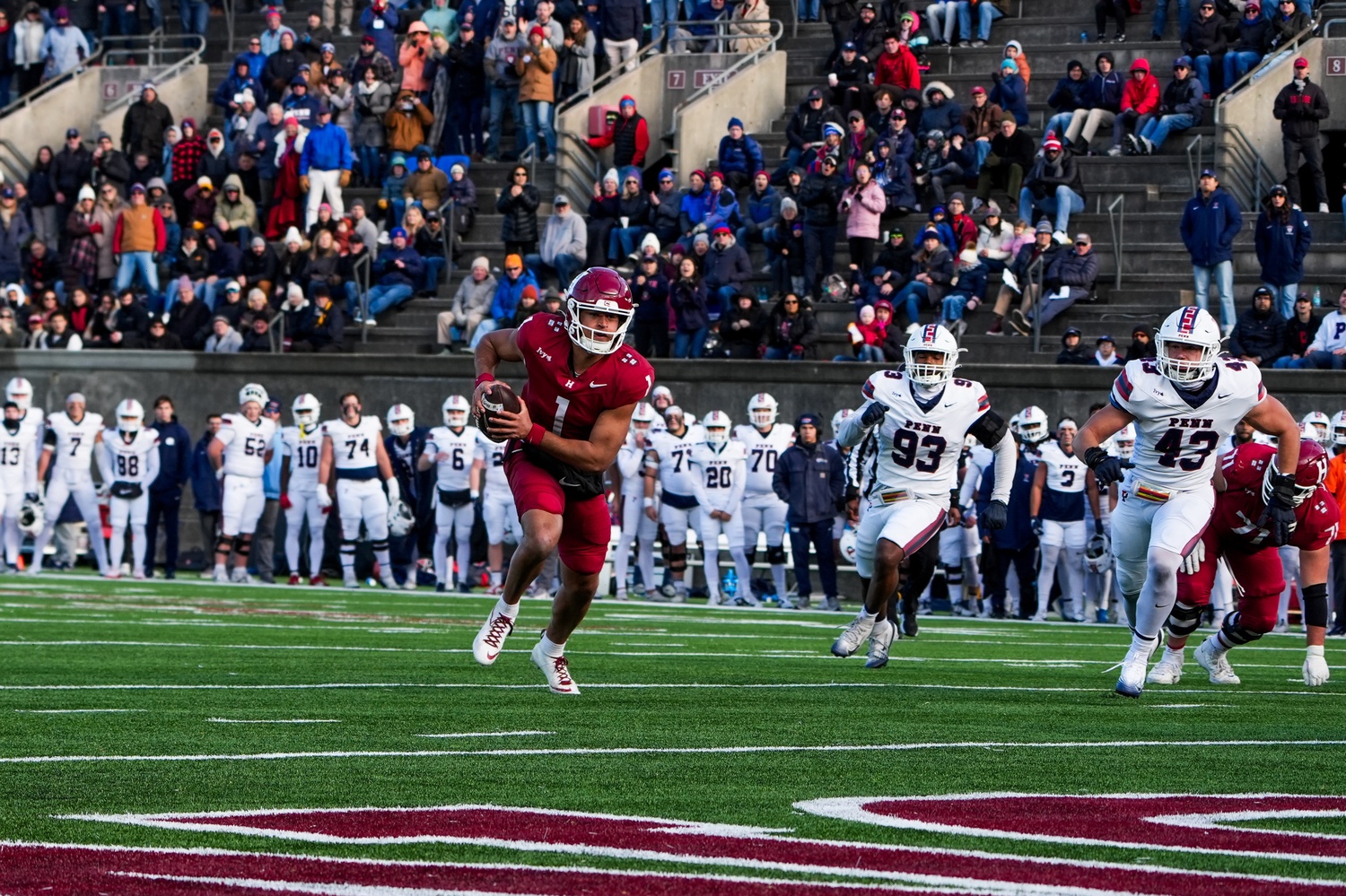 Senior quarterback Jaden Craig runs for a touchdown to close out the first half.