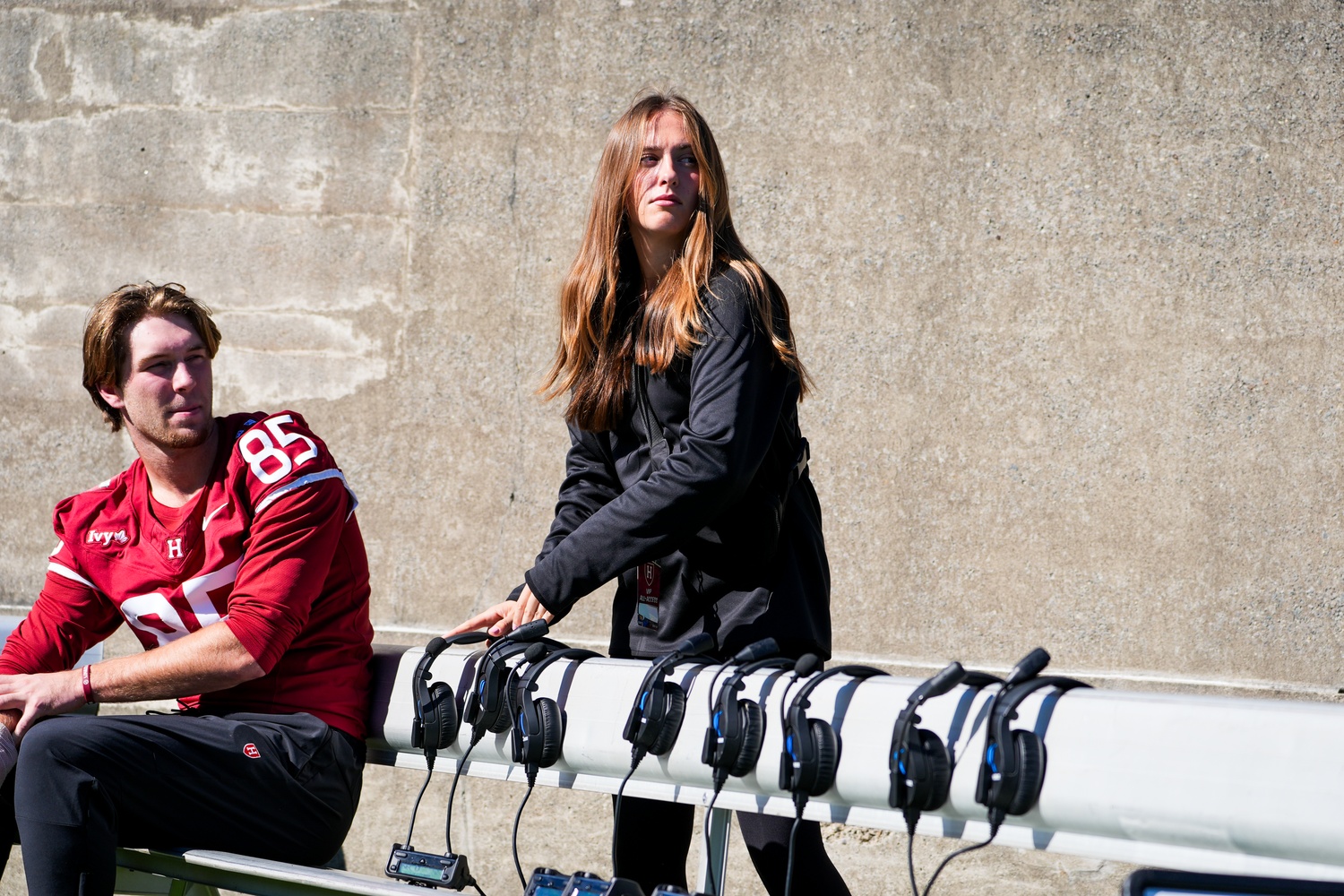 Katie Patton on the sideline at the Merrimack game.