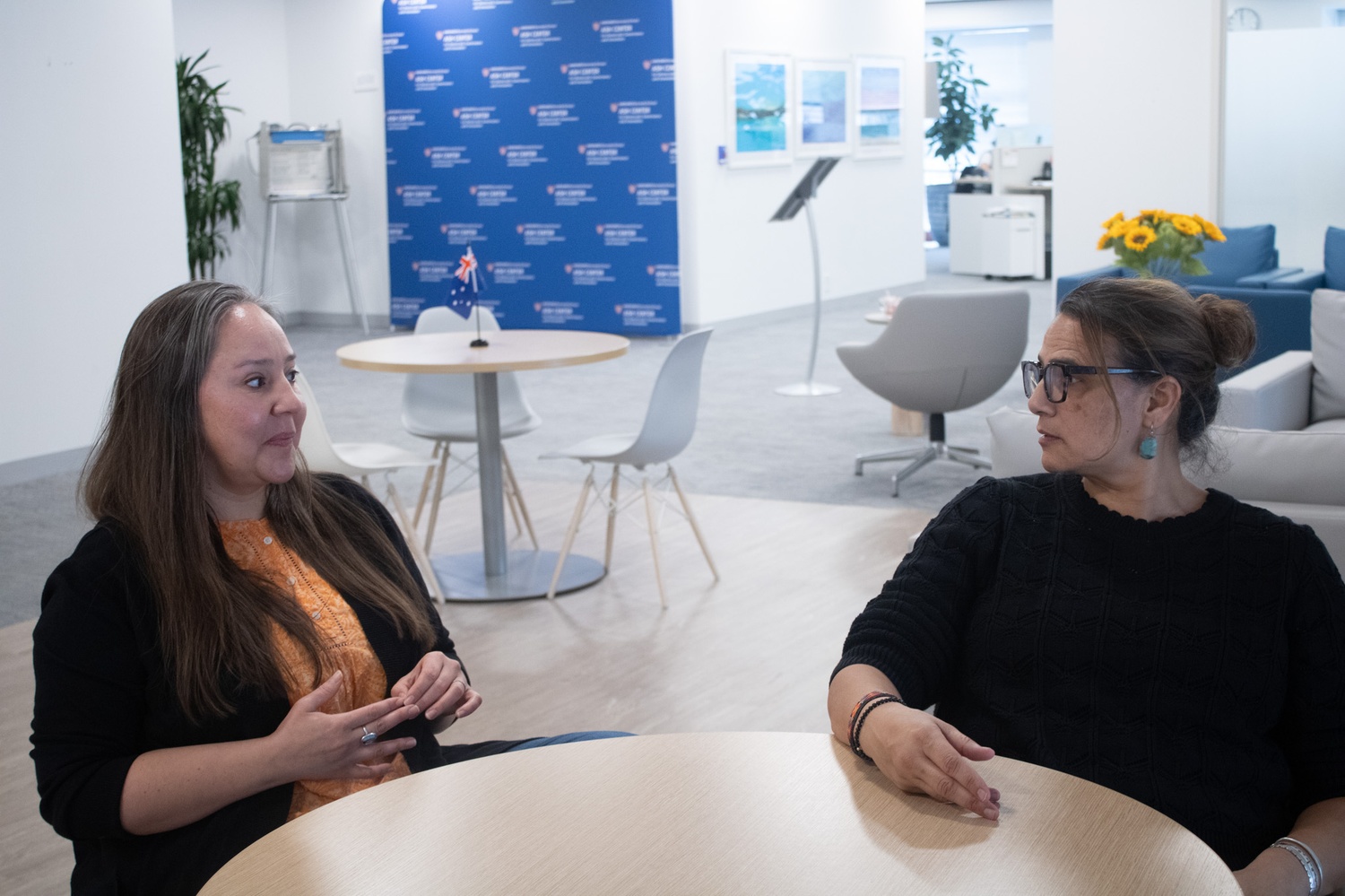 Harvard Kennedy School Project on Indigenous Governance staff Meghan M. Hill (left) and Melissa Yazzie (right).