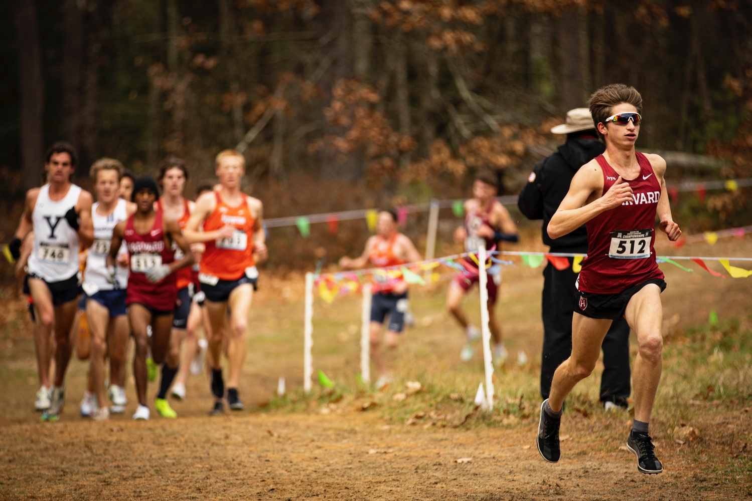 Junior Sam Burgess races ahead, toward a third-place finish at the Northeast Regional Championships. 