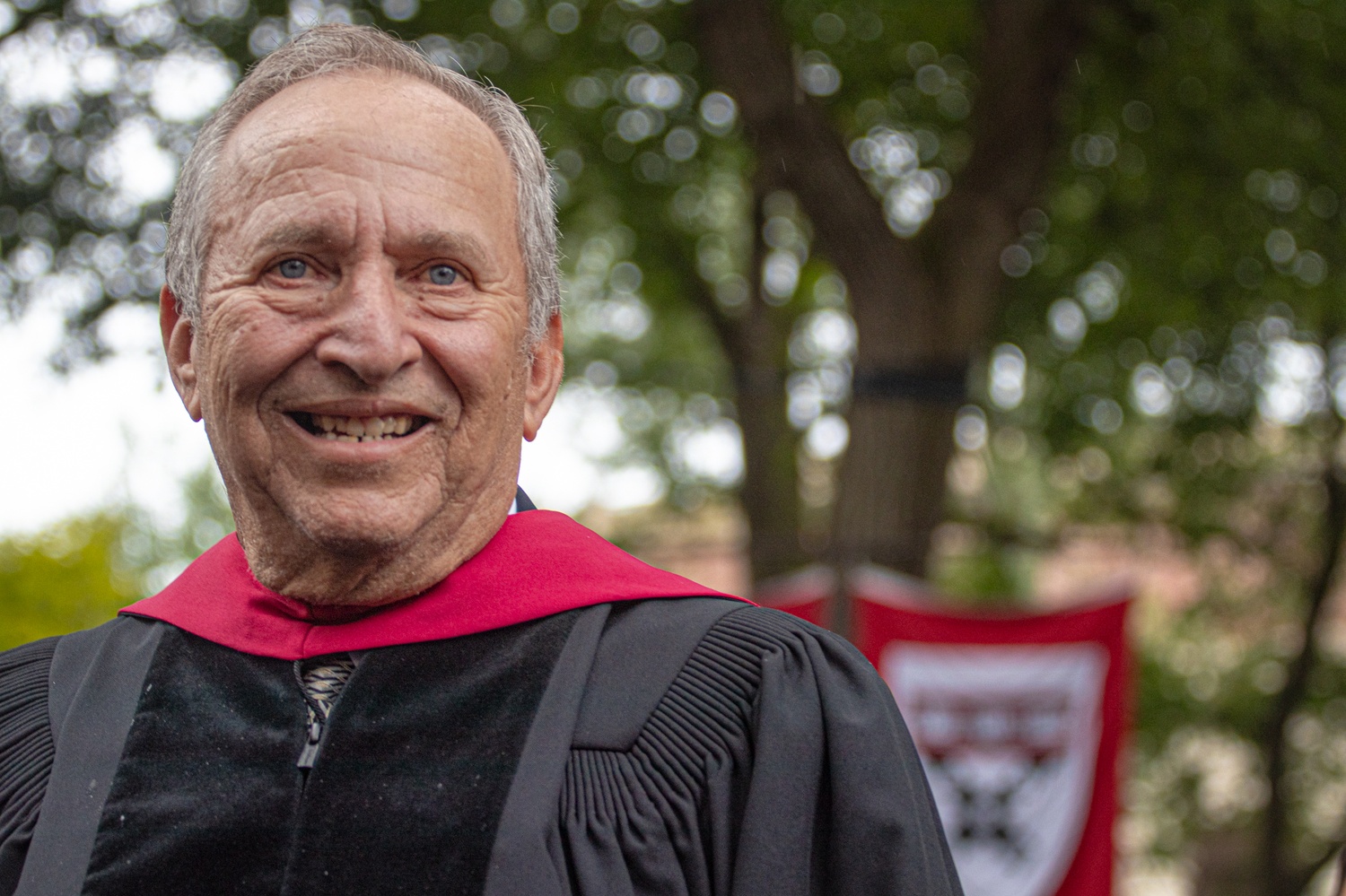 Former Harvard President Lawrence H. Summers at Claudine Gay's 2023 inauguration to the University presidency. Summers said on Wednesday that he would not teach the remaining meetings of his fall 2025 classes after revelations over his yearslong communications with Jeffrey E. Epstein.