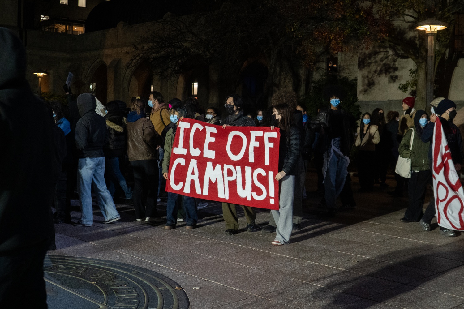140 Boston University students rallied in front of BU's Marsh Chapel to demand the University be made a sanctuary campus 