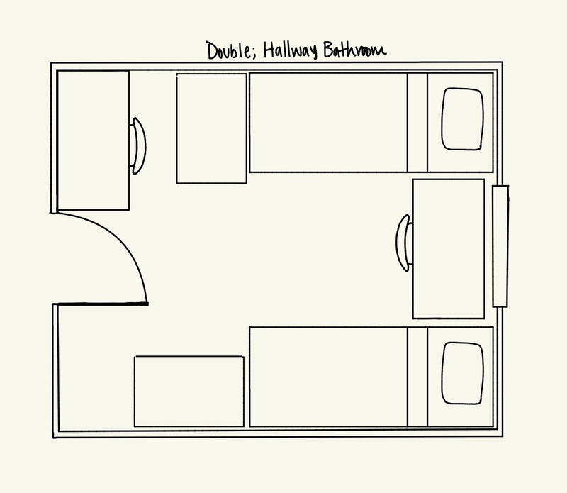 Double with a Hallway Bathroom Graphic