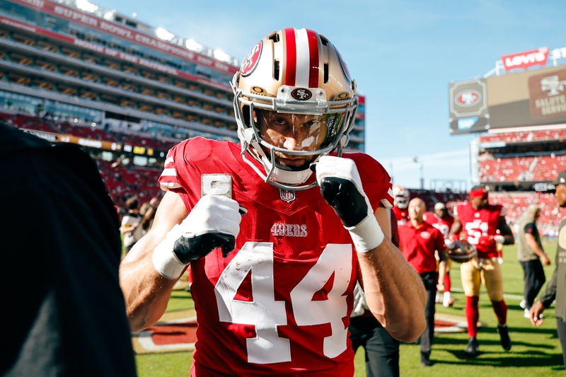 Kyle Juszczyk '13 Poses on the Field in Levi's Stadium