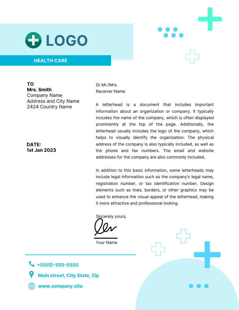 White Modern Doctor Letterheaad Template