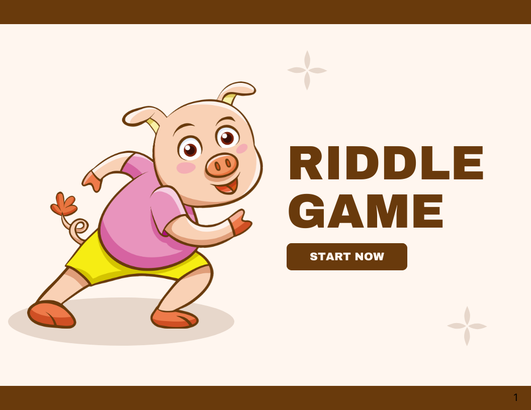 Brown Modern Minimalist Playful Riddle Game Presentation