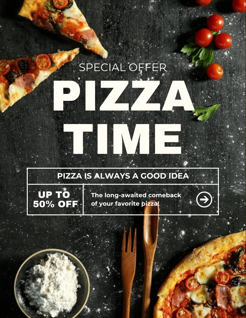 Simple Pizza Flyer Template - Venngage